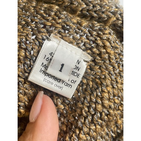 Margaret O’Leary Knit Shrug Sweater Khaki Blend Women Size 1 - Picture 3 of 5